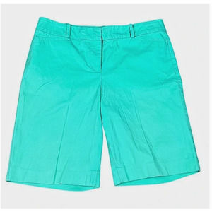 Talbots Relaxed Chino Shorts Clear Water Green Cotton Pockets Above Knee 14